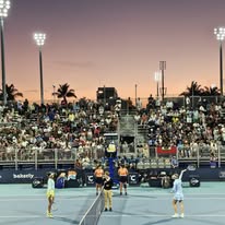 Evening tennis tournament outfit for sunset sessions