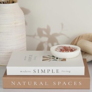 Coffee table books styled on a table