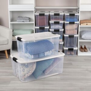 Clear storage bins with lids