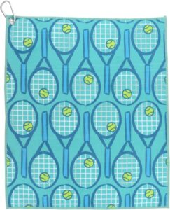 Tennis print microfiber towel