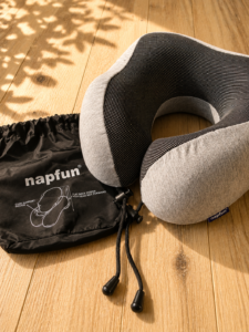 napfun memory foam travel neck pillow