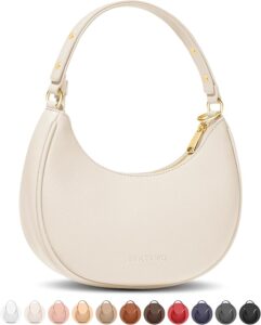 Ivory crescent-shaped shoulder bag