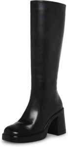 Sleek black knee-high boots for fall