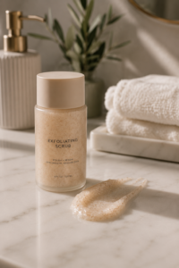 Gentle exfoliation products for mature skin in cooler weather