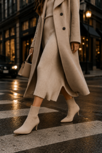Faux-suede cowboy boots for women over 40