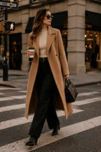 Quince wool-cashmere tailored long coat, a polished coat for women over 40