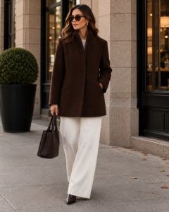 Quince wool-cashmere cocoon coat, a soft rounded shape for women over 40