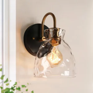 Soft ambient bedroom lighting instead of a harsh overhead light