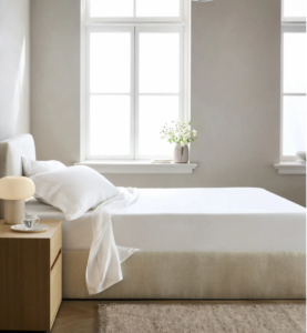 Quince European linen sheet set in a soft neutral palette
