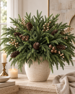 Lifelike cedar stems for elegant holiday decor